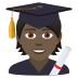 🧑🏿‍🎓 student: dark skin tone display on JoyPixels